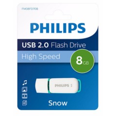Philips FM08FD70B Snow Edition 2.0 - 8GB USB 2.0 Drive in White | Stylish, Reliable & High-Performance Storage Solution!
